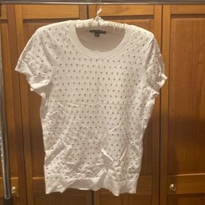 INC white short sleeve sweater. Size Medium.